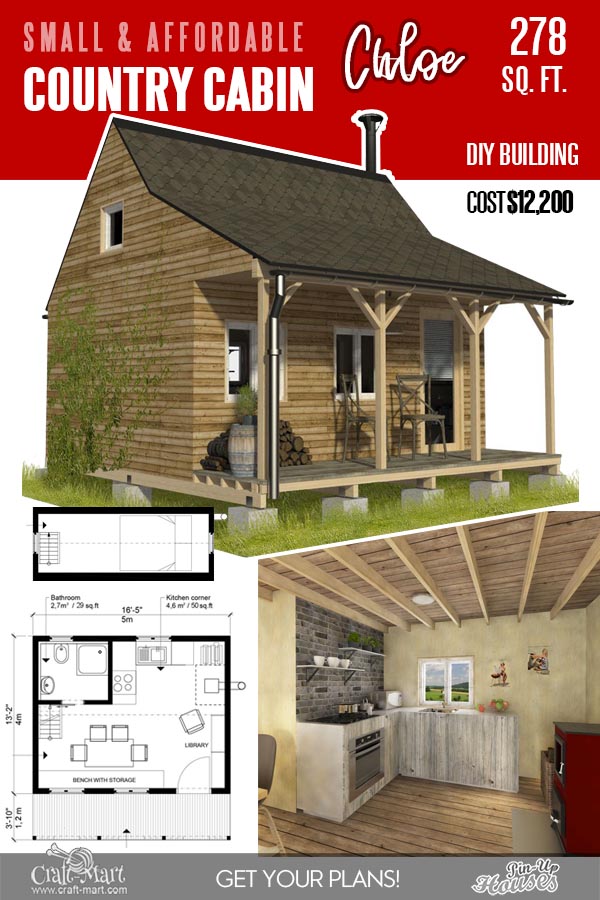 small cabin plans with loft and porch
