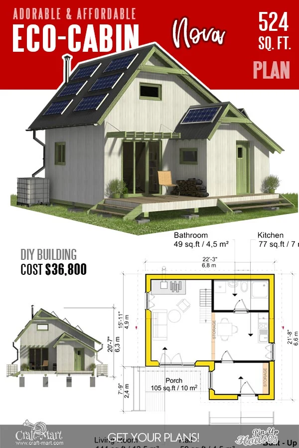 Small Cabin Floor Plans with cost to build