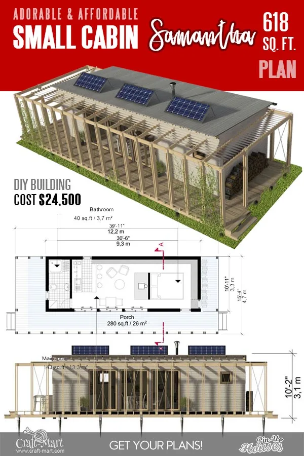 small cabin floor plans with wrap around porch