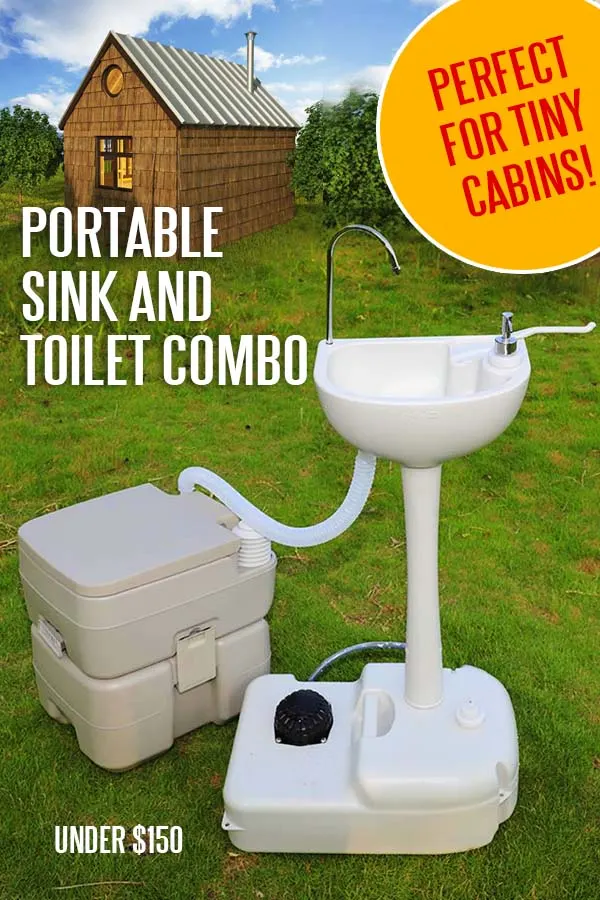 portable sink and toilet combo for small cabin plans or tiny homes 