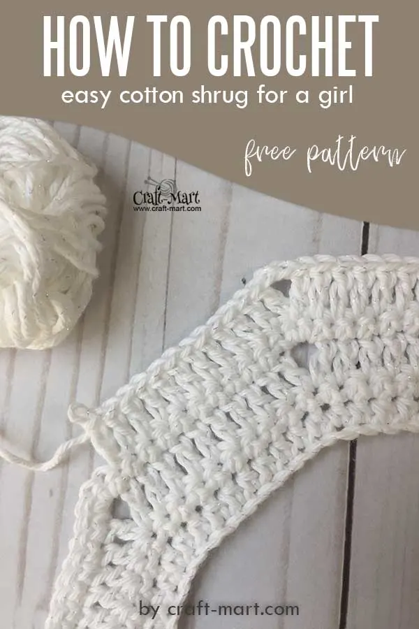 How to crochet a shrug for a girl - free pattern; with our step-by-step tutorial you can learn how to creat a simple yoke for a shrug and modify it if you need to