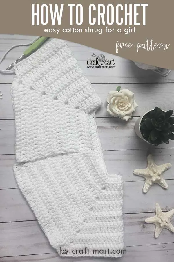 How to crochet a shrug for a girl - free pattern