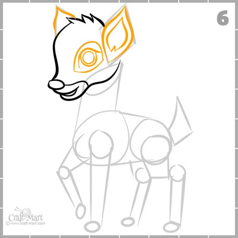Drawing a deer in 10 steps - easy tutorial - Craft-Mart