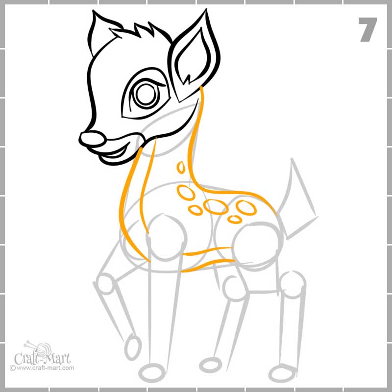 refining deer's neck and torso lines