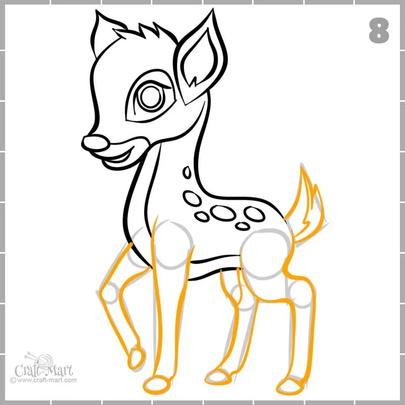Drawing a deer in 10 steps - easy tutorial - Craft-Mart