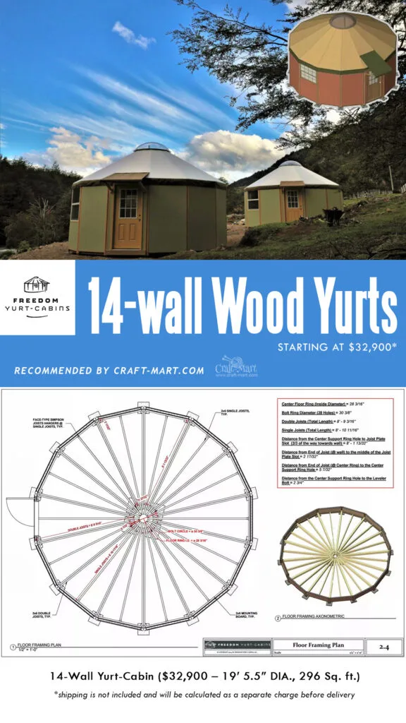 14-wall Freedom Yurt Cabin Kit