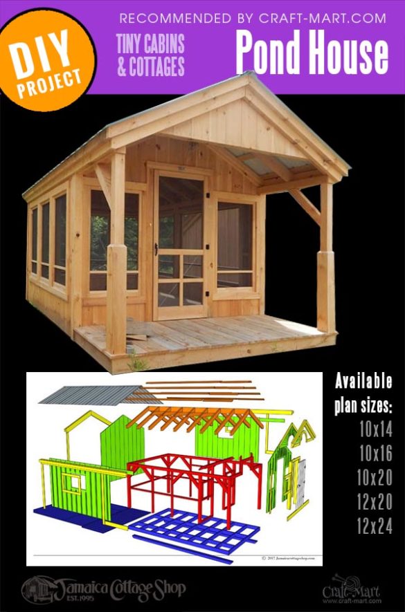 Adorable Small Cabin Kits And Cute Cottages For Sale And DIY Fun   221 Tiny Pond House 2 585x885 