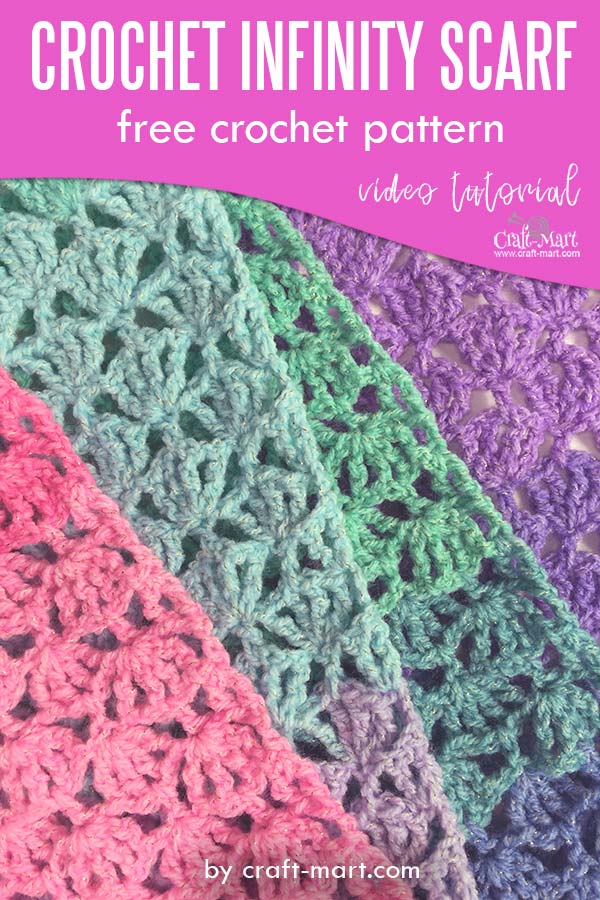 Easy Crochet Infinity Scarf Pattern (for spring and summer) CraftMart