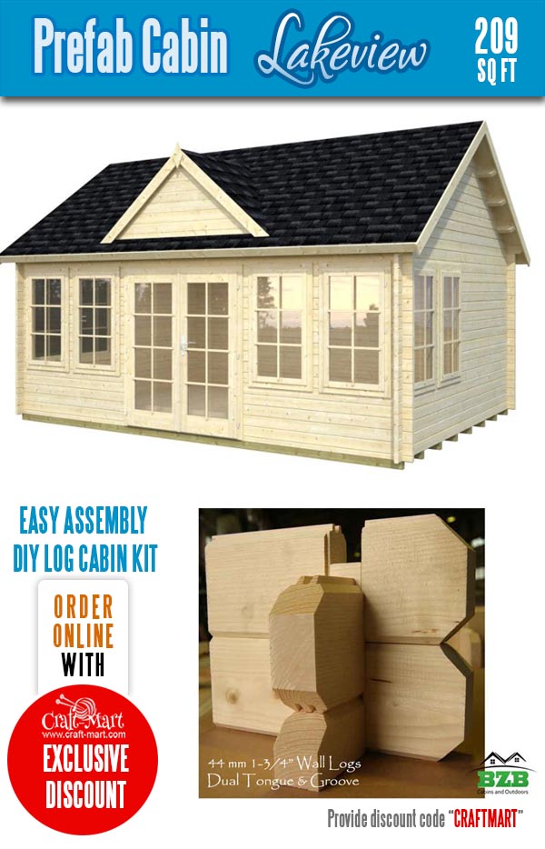 Lakeview Tiny DIY Log Cabin Kit