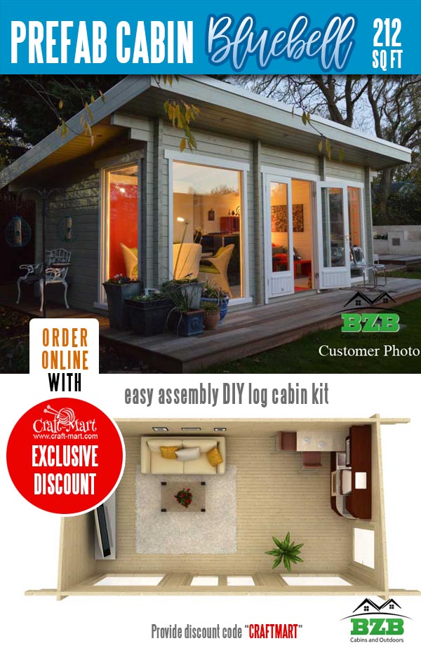 Modern Log Cabin Kit - Bluebell