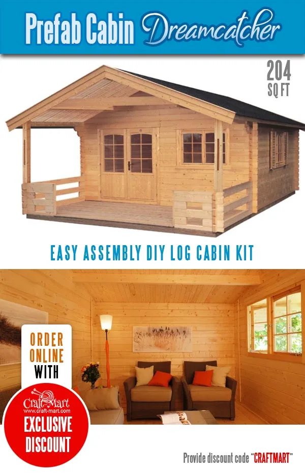 Tiny Log Cabin Kits with a porch