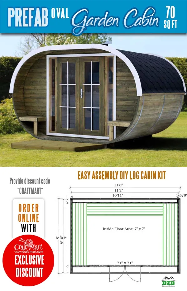 Oval Garden Cabin Kit