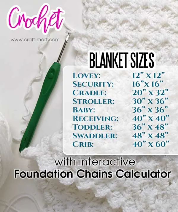 Crochet Blanket Sizes Chart - Craft-Mart