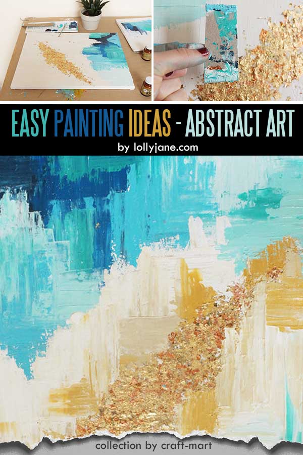 DIY Abstract Art Canvas  Easy beginner abstract art tutorial - Lolly Jane