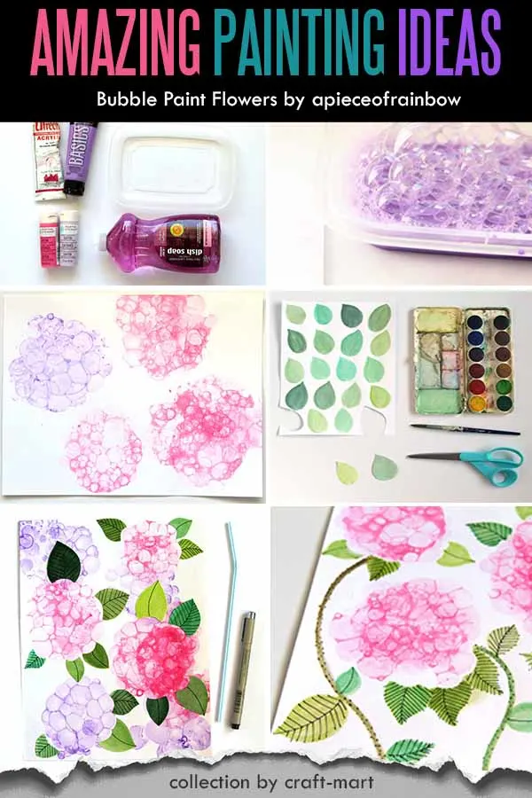 Step-by-Step Tutorial: Bubble Paint Flower Hydrangeas