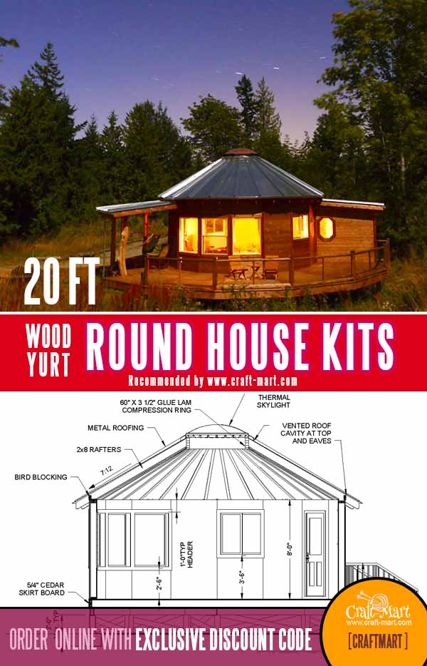 20 ft in diameter tiny round house