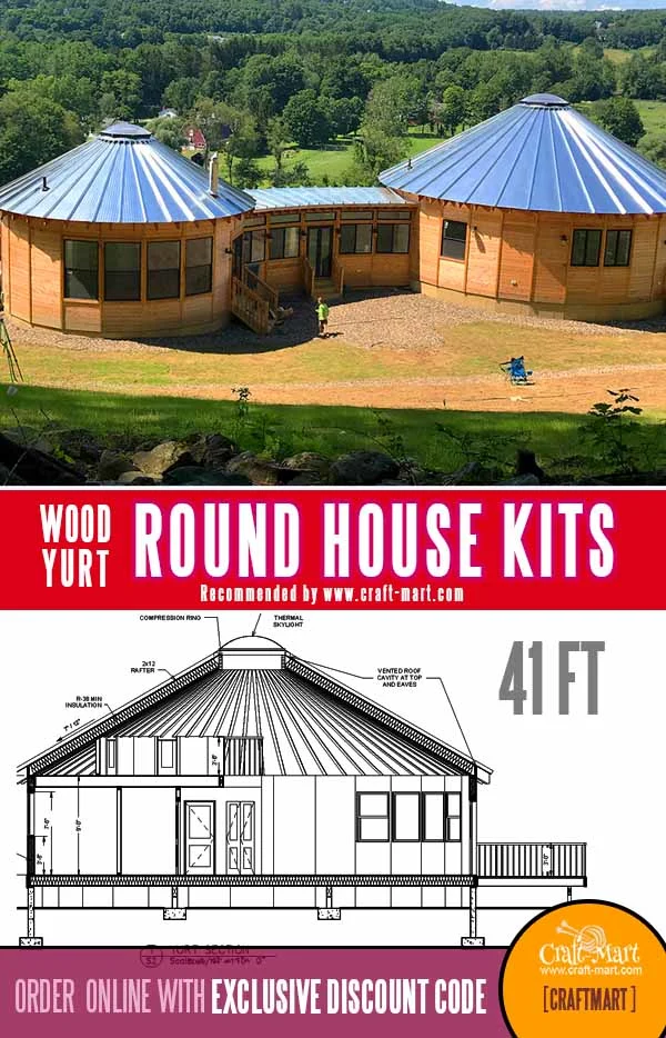 1300 sq ft wooden roundhouse