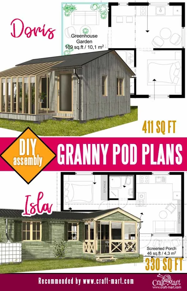 Doris and isla granny pod plans with winter garden and screened porch