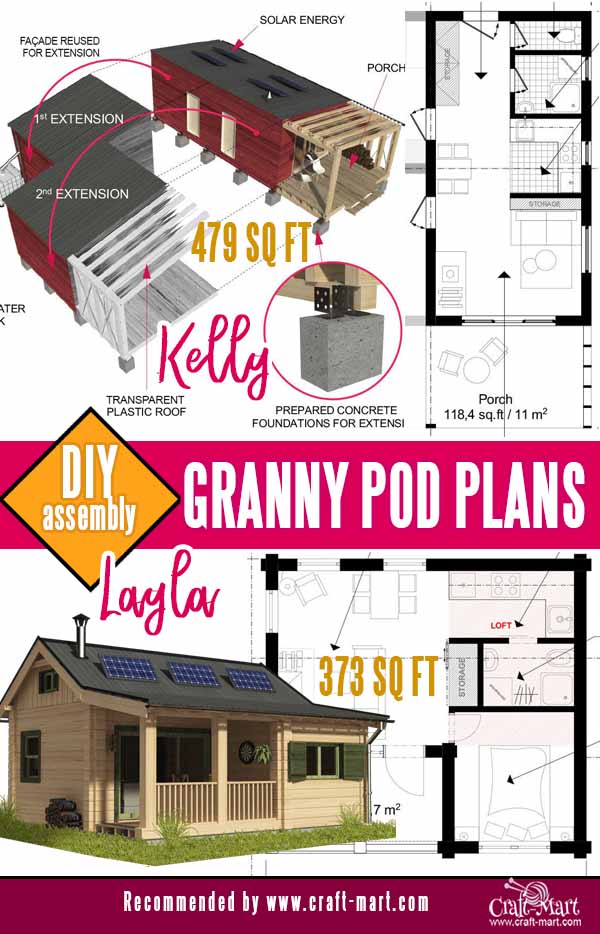 extensible cabin plans - granny pod blueprints 