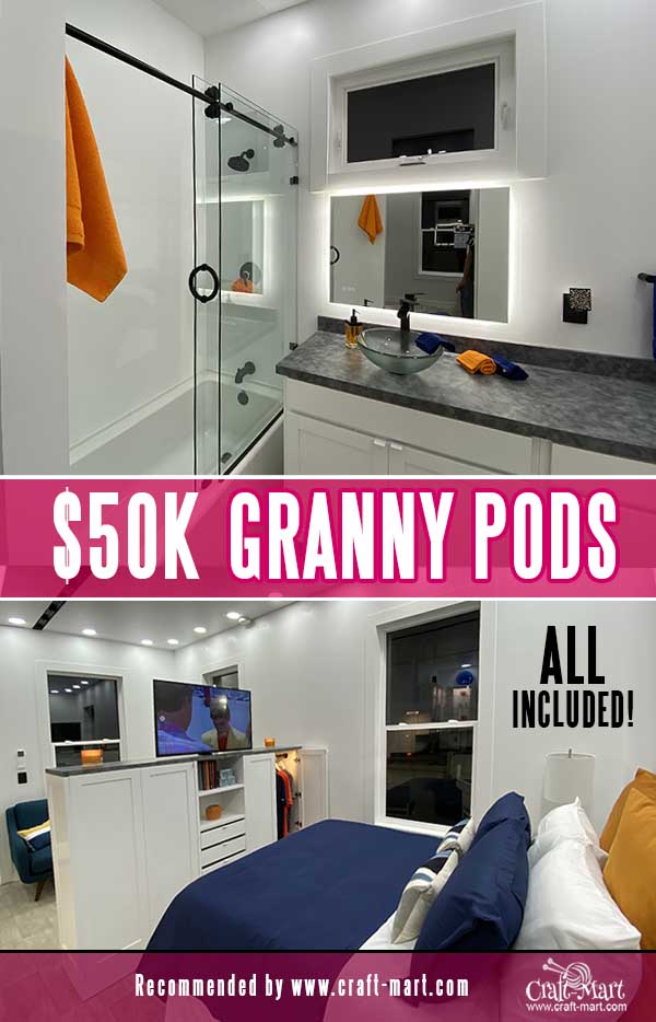 modular granny pod bathroom and bedroom