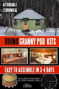 round granny pod kits - wooden yurt