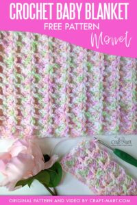 New crochet Bernat baby blanket yarn pattern - Monet - Craft-Mart