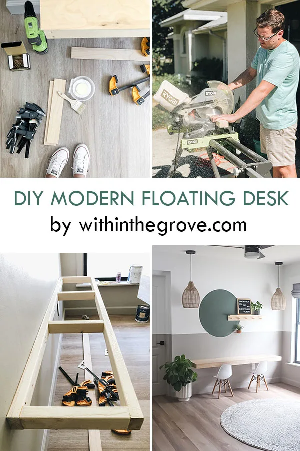 Modern DIY Floating Desk