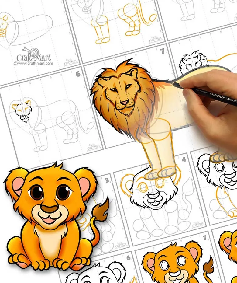 How To Draw a Lion - EASY Drawing Tutorial!-saigonsouth.com.vn