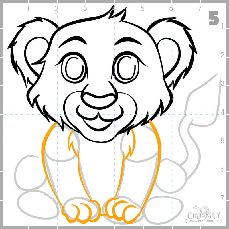 214 lion cub drawing step 5