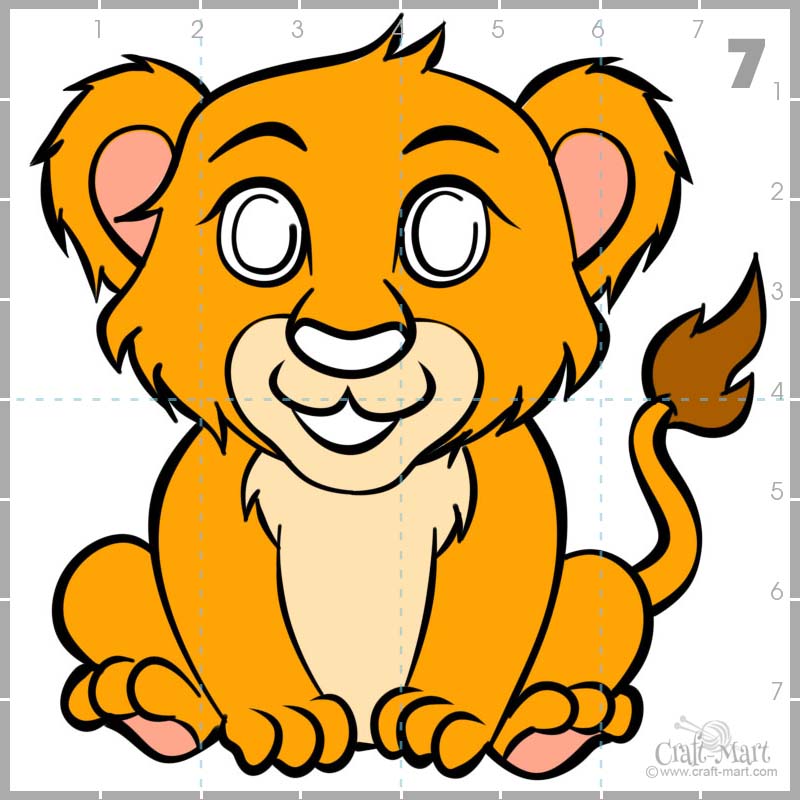 how to draw a baby lion step by step