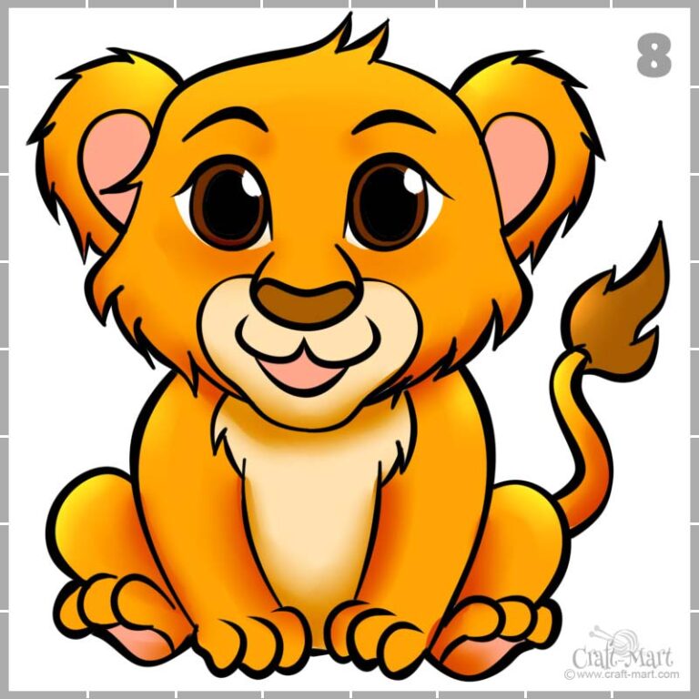 A simple lion drawing with easy step by step guides CraftMart