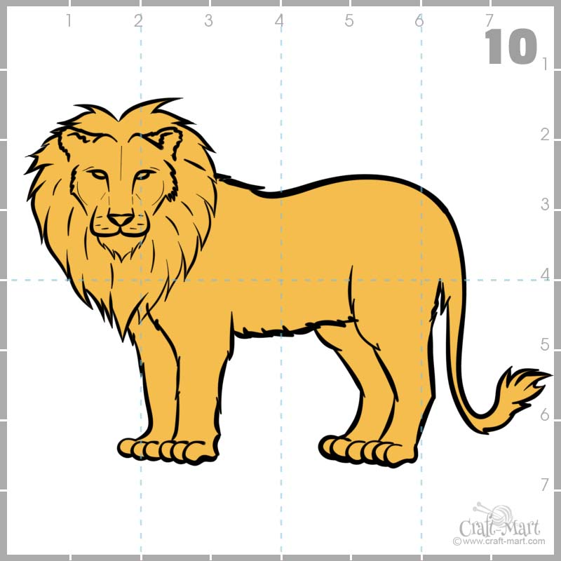 214 lion drawing step 10