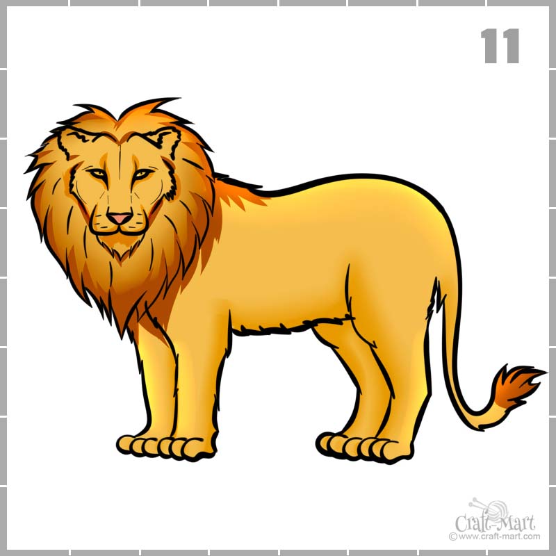 214 lion drawing step 11