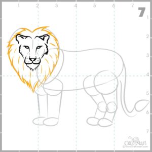 A simple lion drawing with easy step by step guides 