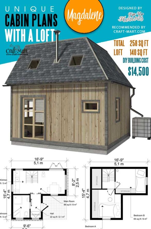 10 unique plans of tiny homes and cabins with loft - Craft-Mart