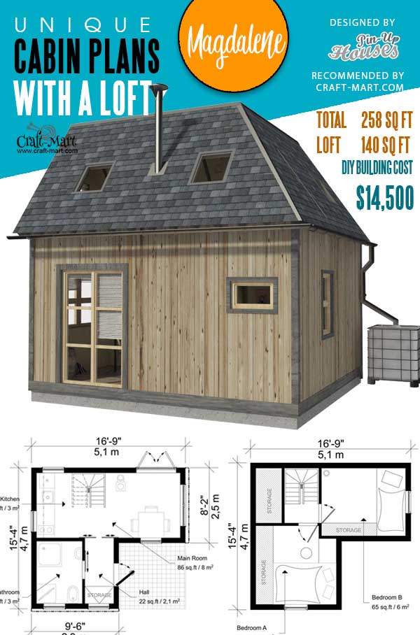 Floorplans of Two Bedroom Tiny House Magdalene