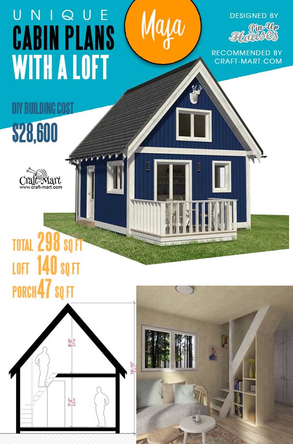 Cross-section of Scandinavian Cabin Maja