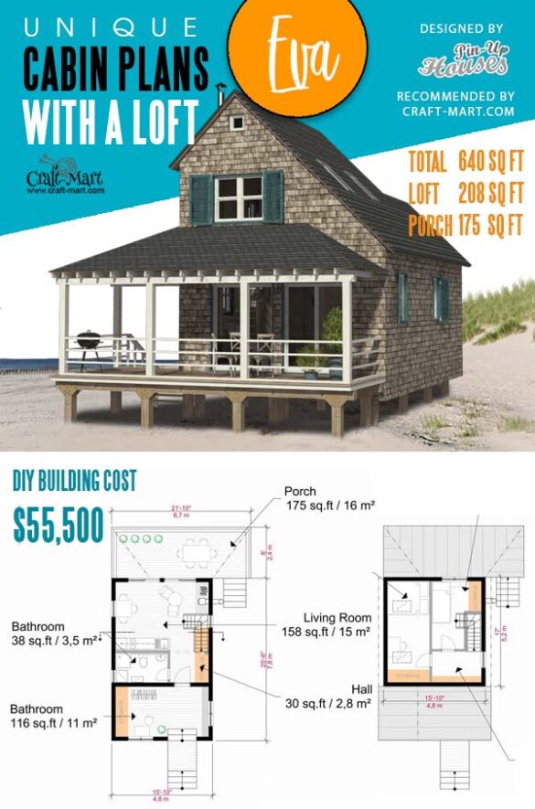 10 unique plans of tiny homes and cabins with loft - Craft-Mart