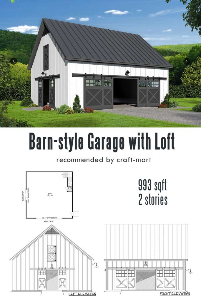 Barn-style Garage with Vaulted Loft Above