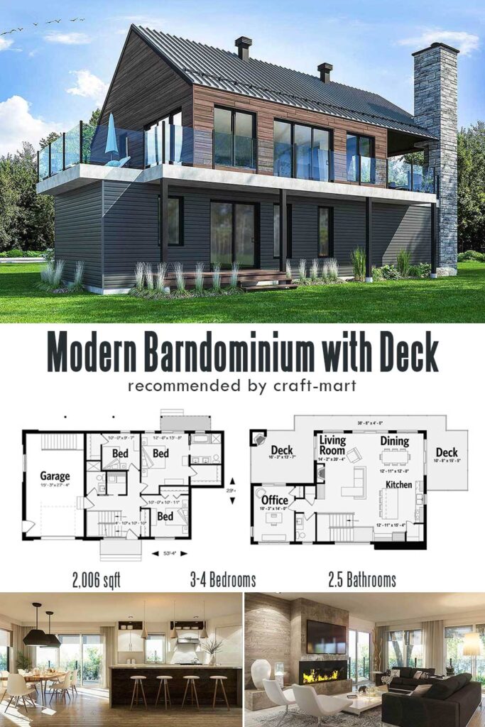 Modern Barndominium with Huge Deck