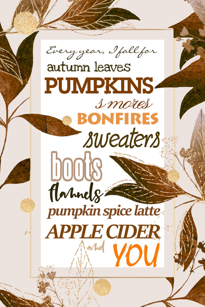 fall leaves printable with sayings