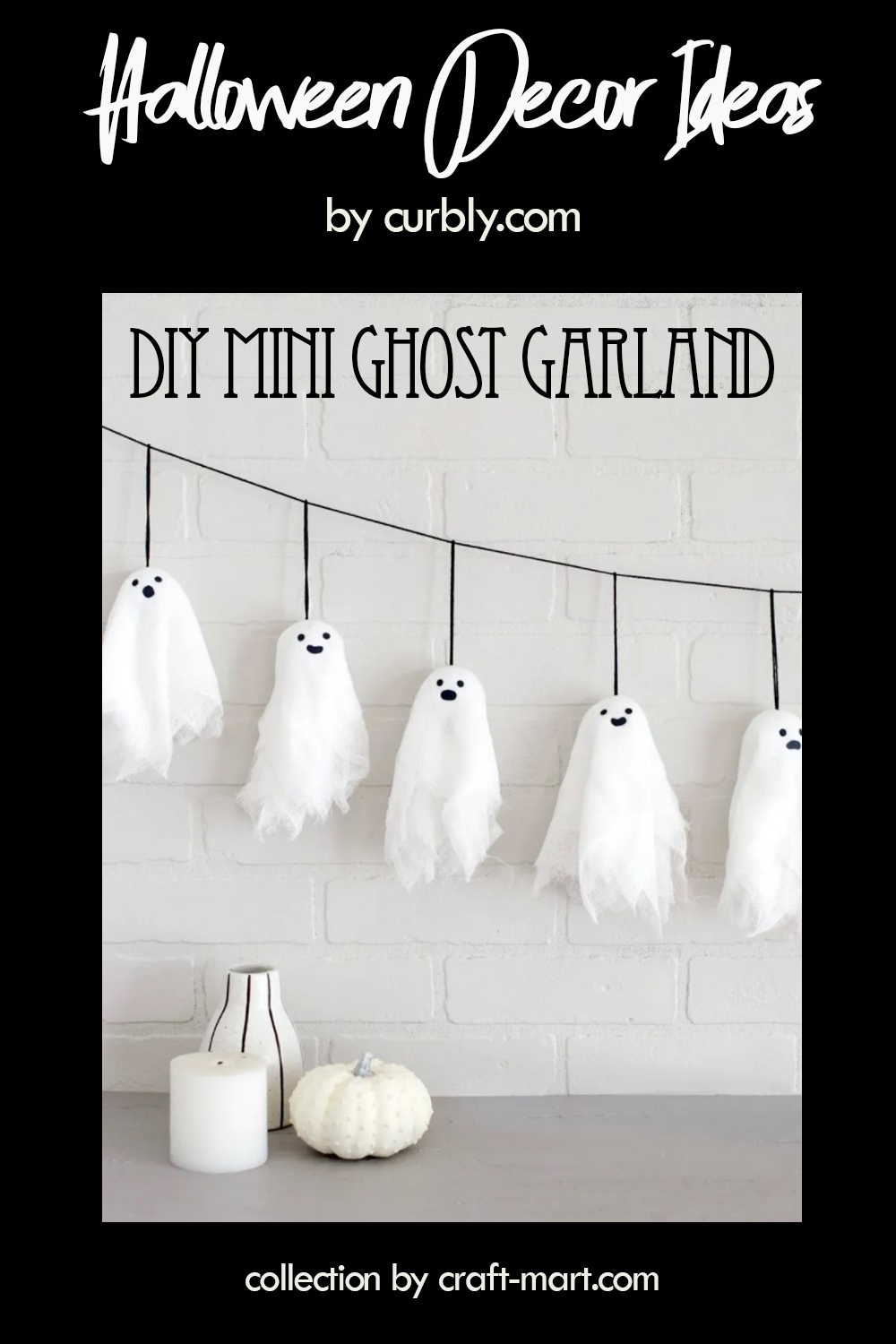 Halloween Mini Ghost Garland - Craft-Mart