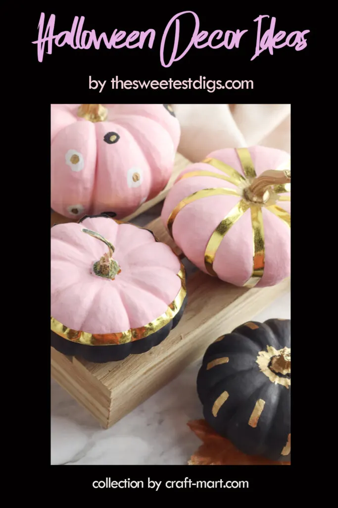 Elegant Pink and Gold Pumpkins