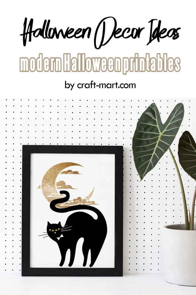 Black Cat and Moon Printable Free
