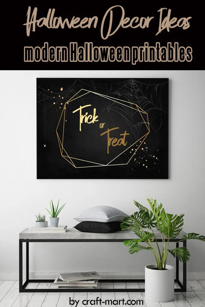 Black and Gold Trick or Treat Printable