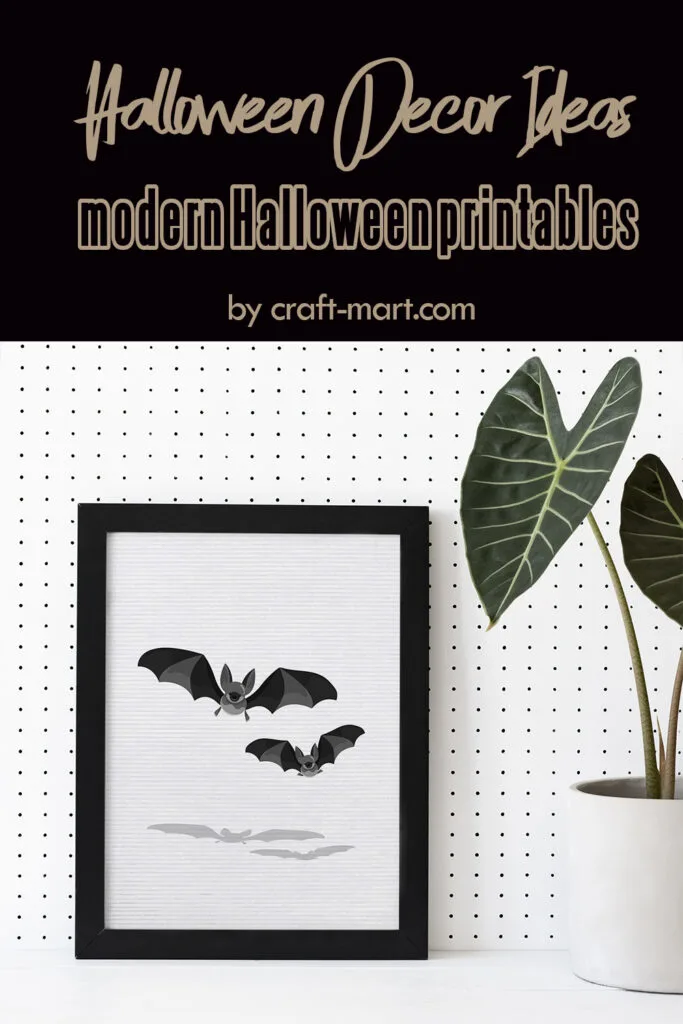 Modern Black and White Bats Halloween Printable