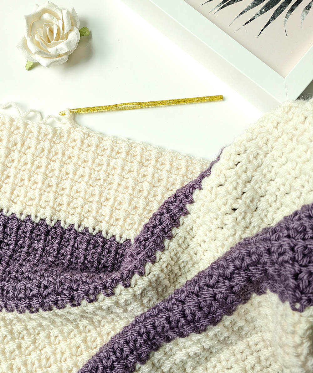 Color Block Crochet Baby Blanket