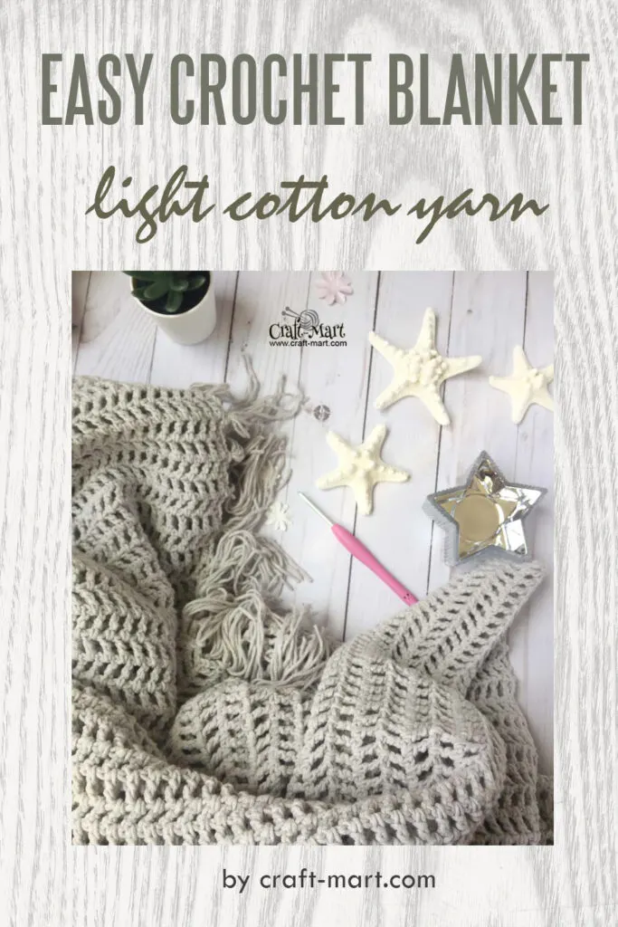 Light Crochet Cotton Throw