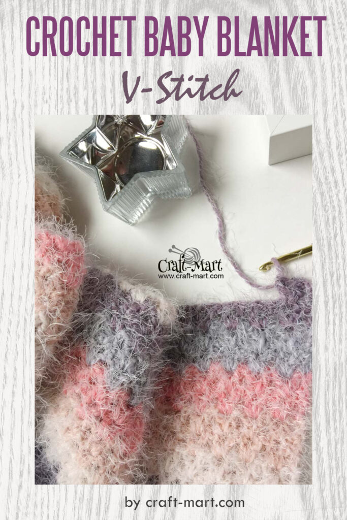 How to Crochet a Blanket using V-Stitch (Step-by-Step Tutorial) - Craft-Mart