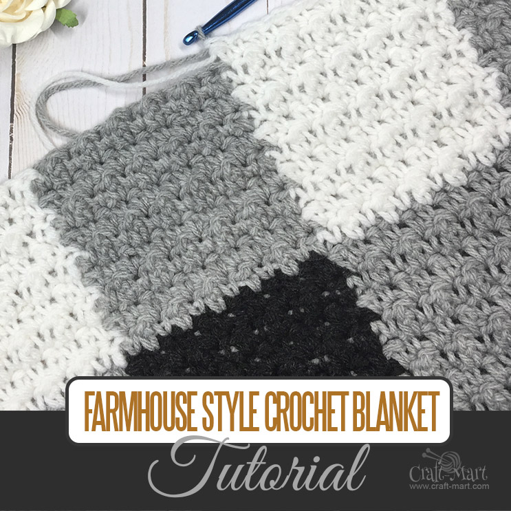 Farmhouse Style Blanket - quick crochet project for beginners